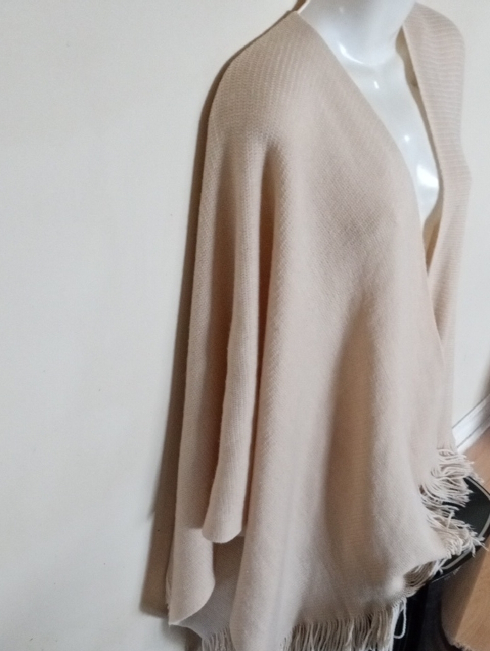 $6dollars▶pretty ▶Beige Fringe Knit Wrap Sweater - Picture 2 of 5